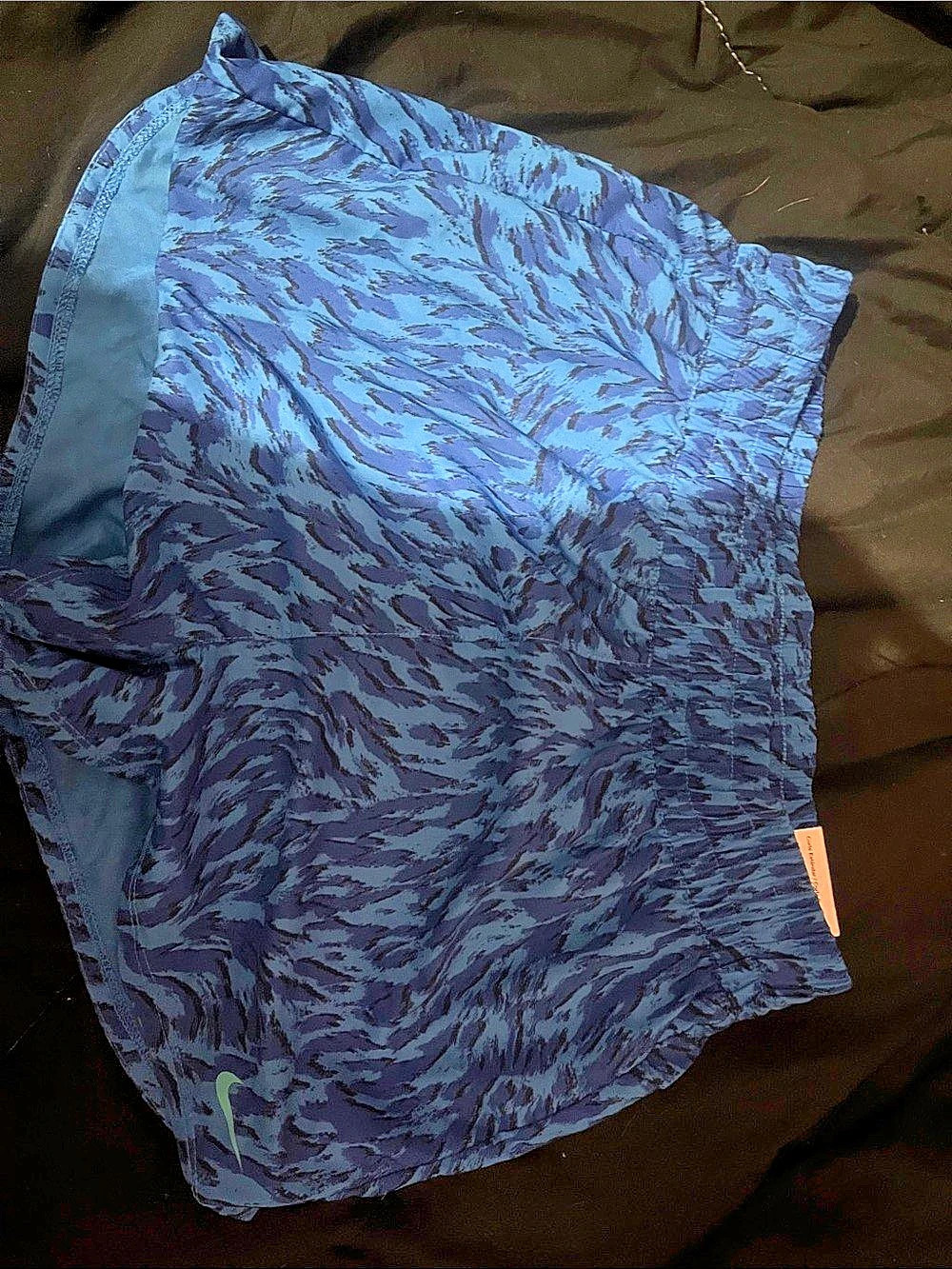 Nike One Kids Standard Fit Animal Print Shorts Blue Large
